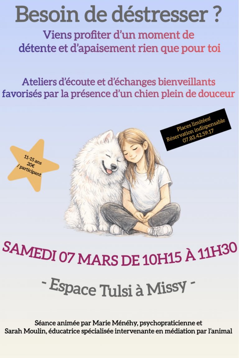 Atelier bien être médiation animale